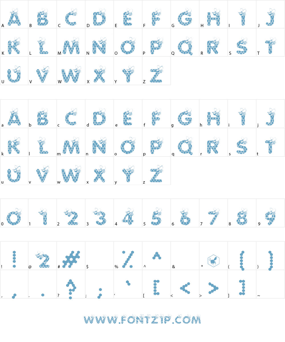 SAVE THE HONEYBEE Font Character